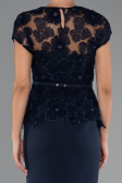 Abendkleid Midi Spitze Marineblau ABK2427