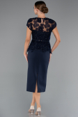Abendkleid Midi Spitze Marineblau ABK2427