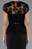 Abendkleid Midi Spitze Schwarz ABK2427