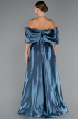 Abendkleid Lang Perlenbesetzt Indigo ABU5234
