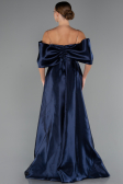Abendkleid Lang Perlenbesetzt Marineblau ABU5234