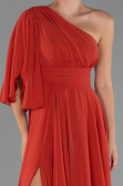 Abschlusskleid Lang Chiffon Ziegelrot ABU5259
