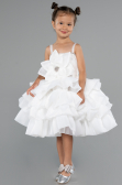 Abendkleid für Kinder Kurz Weiß ABK2433
