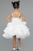 Abendkleid für Kinder Kurz Weiß ABK2433