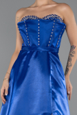 Abendkleid Lang Satin Sächsischblau ABU5264