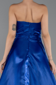 Abendkleid Lang Satin Sächsischblau ABU5264