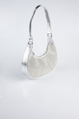 Abendtasche Steinbesetzt Silber V909