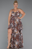 Abendkleid in Übergröße Lang Braun ABU5266
