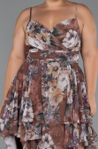 Abendkleid in Übergröße Lang Braun ABU5266