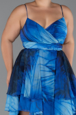 Abschlusskleid In Übergröße Lang Sächsischblau ABU5267