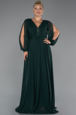 Kleider in Großen Größen Lang Chiffon Smaragdgrün ABU5276