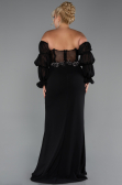 Abendkleid in Übergröße Lang Chiffon Schwarz ABU5242