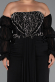 Abendkleid in Übergröße Lang Chiffon Schwarz ABU5242