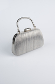 Abendtasche Laserschnitt Platin SH839