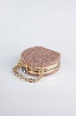 Abendtasche Steinbesetzt Gold-Altrosa SH854