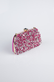 Abendtasche Satin Fuchsie SH849