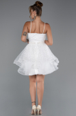 Abendkleid Kurz Weiß ABK2435