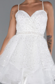 Abendkleid Kurz Weiß ABK2435