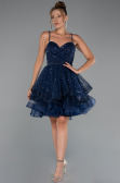 Abendkleid Kurz Marineblau ABK2435