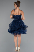 Abendkleid Kurz Marineblau ABK2435