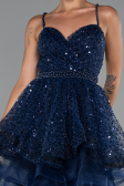 Abendkleid Kurz Marineblau ABK2435
