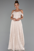 Partykleid Lang Chiffon Beige ABU5283