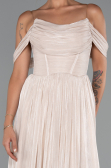 Partykleid Lang Chiffon Beige ABU5283