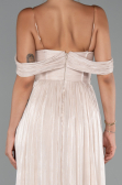 Partykleid Lang Chiffon Beige ABU5283