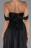 Partykleid Lang Chiffon Schwarz ABU5283