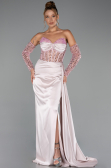 Abendkleid Lang Satin Puder ABU5288