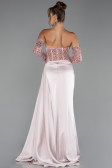 Abendkleid Lang Satin Puder ABU5288