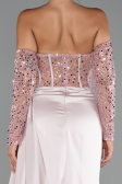 Abendkleid Lang Satin Puder ABU5288