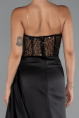 Abendkleid Lang Satin Schwarz ABU5288