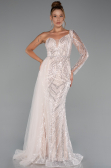 Abendkleid Lang Perlenbesetzt Puder ABU5269