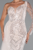 Abendkleid Lang Perlenbesetzt Puder ABU5269