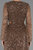 Partykleid Kurz Schuppig Braun ABK2438