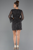 Partykleid Kurz Schuppig Schwarz ABK2438