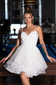 Abendkleid Kurz Weiß ABK2435