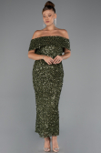 Partykleid Midi Khaki ABK2440