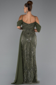 Abendkleid Lang Perlenbesetzt Khaki ABU5316