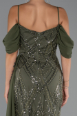 Abendkleid Lang Perlenbesetzt Khaki ABU5316