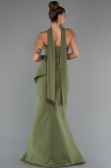 Abendkleid im Meerjungfrau-Stil Lang Khaki ABU5329