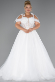 Brautkleid in Großen Größen Lang Weiß ABG052