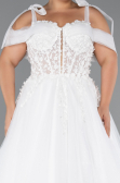 Brautkleid in Großen Größen Lang Weiß ABG052