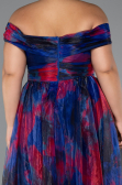 Abendkleid in Übergröße Lang Marineblau ABU5263