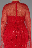 Brautkleid In Übergröße Lang Perlenbesetzt Rot ABU5328