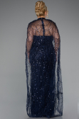 Brautkleid In Übergröße Lang Perlenbesetzt Marineblau ABU5328