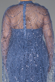 Brautkleid In Übergröße Lang Perlenbesetzt Blau ABU5328