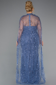 Brautkleid In Übergröße Lang Perlenbesetzt Blau ABU5328