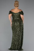 Abendkleid in Übergröße Lang Khaki ABU5232